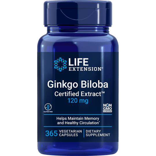 Life Extension Ginkgo Biloba Certified Extract 120mg 365Vcaps