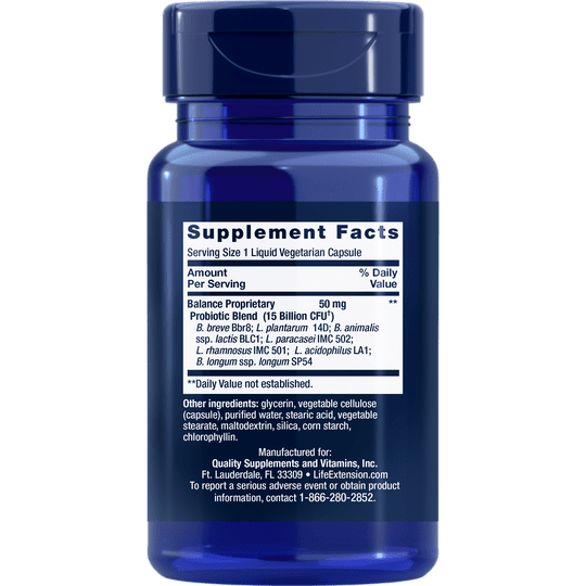 Life Extension Florassist Probiotic Balance 30 Liquid Vcaps