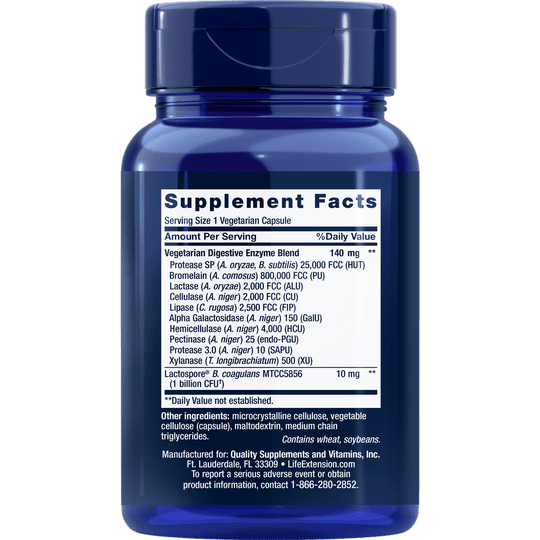 Life Extension Enhanced Super Digestive Enzymes (60 Vcaps)