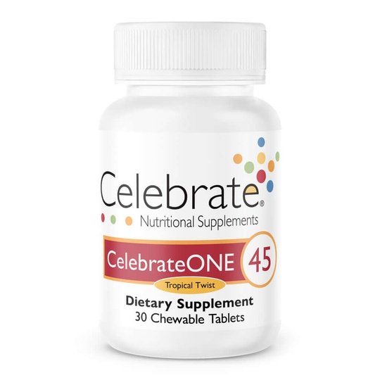 CelebrateONE 45 Single Dose Multivitamin Chewable with Iron - Tropical Twist