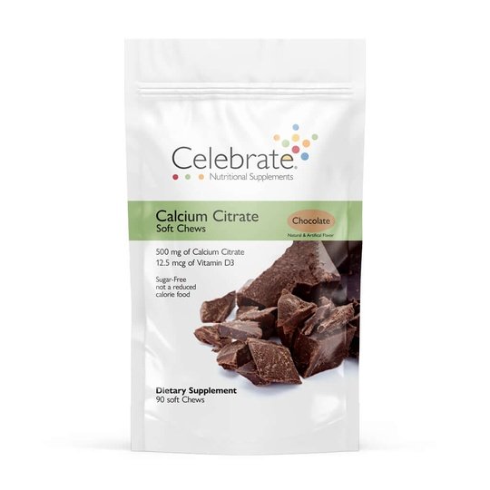 Celebrate Sugar-Free Calcium Citrate Soft Chews 500mg - Available in 12 Flavors!