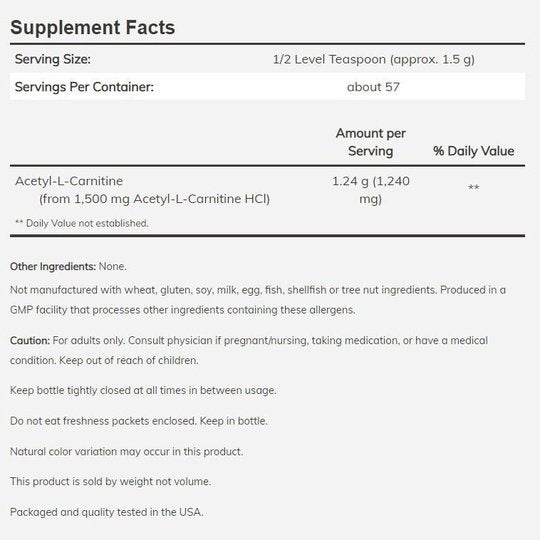 NOW Acetyl-L-Carnitine