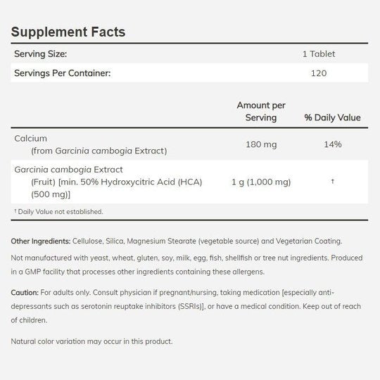 NOW Garcinia 120 tablets