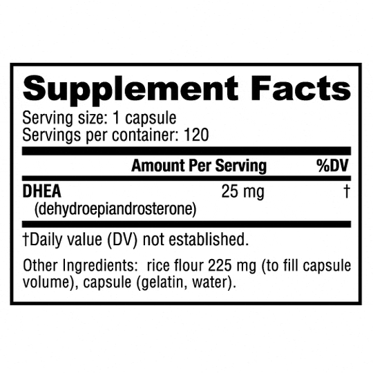 NutraBio DHEA (25 mg)