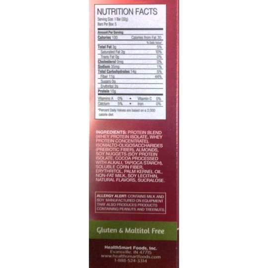 Healthsmart ChocoRite Uncoated Protein Bars, 32g