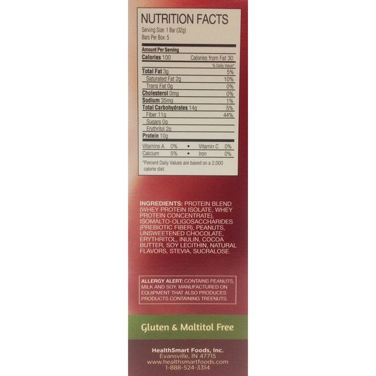 Healthsmart ChocoRite Uncoated Protein Bars, 32g