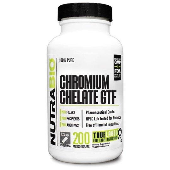 NutraBio Chromium Chelate GTF (120 Caps)