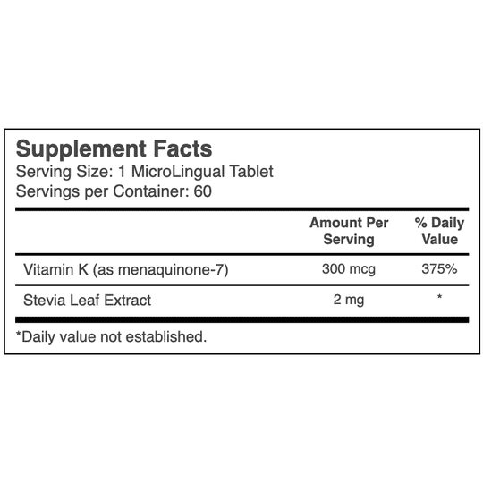 Superior Source Vitamin K2 300 MCG (MK-7) MicroLingual® Instant Dissolve Tablets