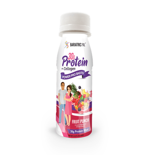 BariatricPal 30g Whey Protein & Collagen Power Pro Shots - Fruit Punch