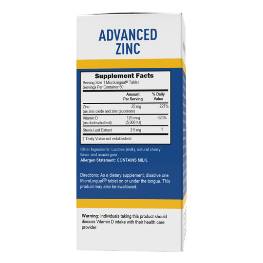 Superior Source Advanced Zinc 25mg with Vitamin D3 5,000IU MicroLingual® Instant Dissolve Tablets