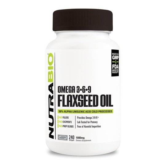 Nutrabio Omega 3-6-9 flaxseed Oil (240 Softgels)