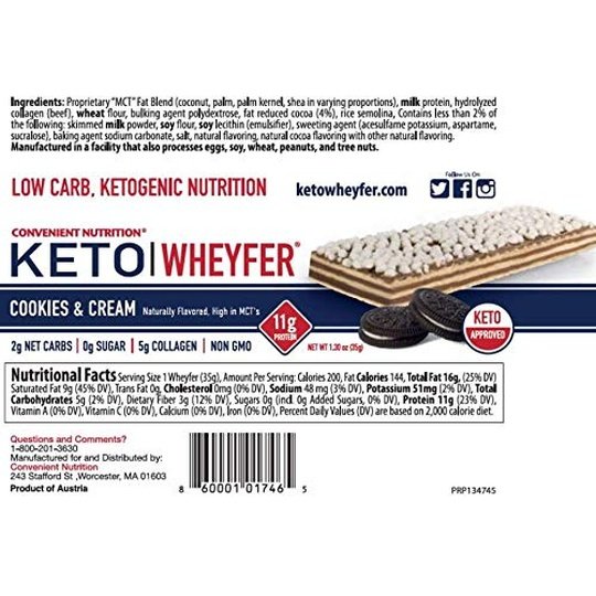 Convenient Nutrition Keto WheyFer Protein Bars - 4-Flavor Variety Pack