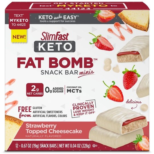 SlimFast Keto Fat Bomb Snack Bar Minis 12 snack bars