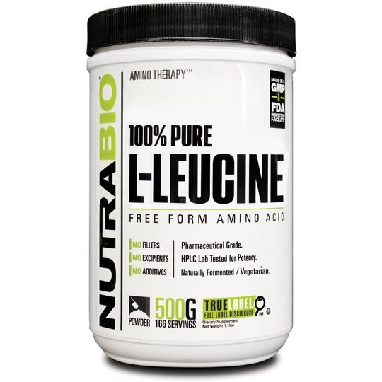 NutraBio 100% Pure L-Leucine 500g