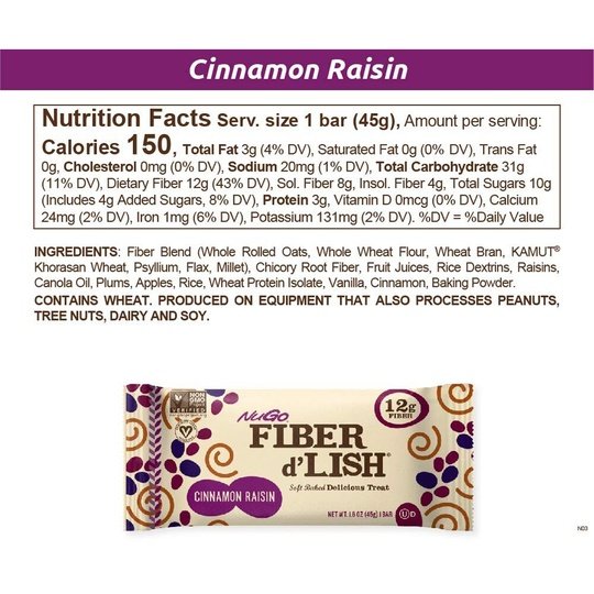 NuGo Nutrition NuGo Fiber d'Lish Bars