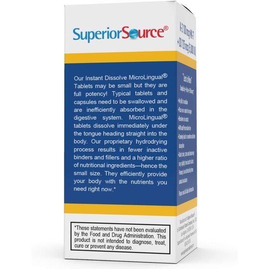 Superior Source Vitamin K2 100 MCG (MK-7) with Vitamin D3 5000 IU MicroLingual® Instant Dissolve Tablets