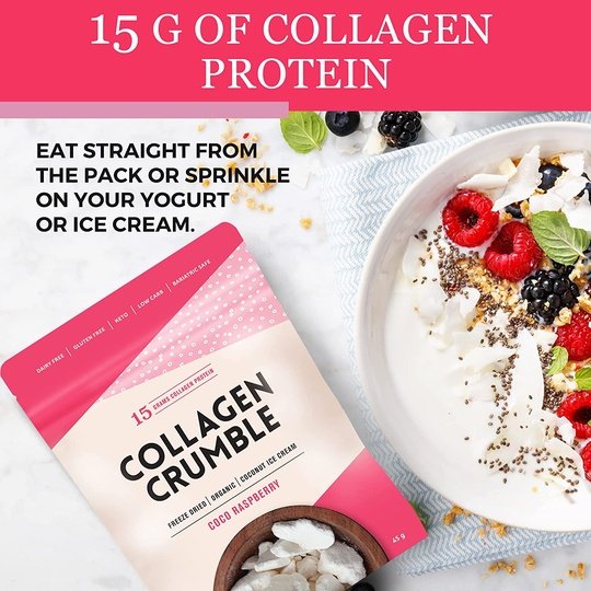 Coco Raspberry Collagen Protein Crumble by 3 Broth Makers