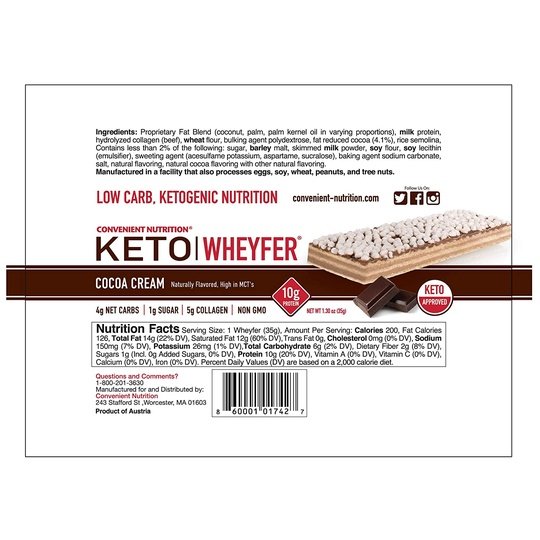 Convenient Nutrition Keto WheyFer Protein Bars - 4-Flavor Variety Pack