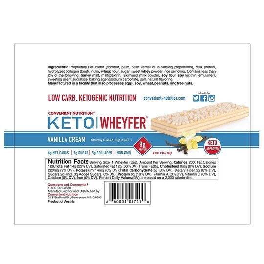 Convenient Nutrition Keto WheyFer Protein Bars - 4-Flavor Variety Pack