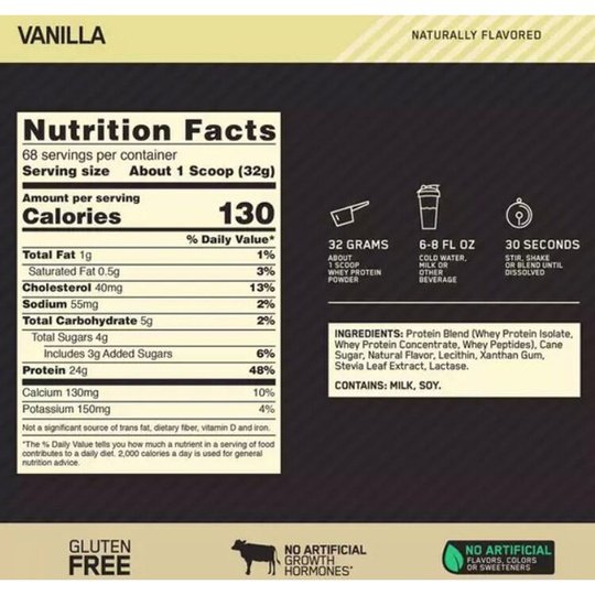 Optimum Nutrition 100% Naturally Flavored Whey Gold Standard Protein