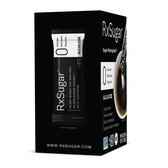 RxSugar 30 Stick Pack Carton (30 Servings) - 0 Calories. 0 Net Carbs. 0 Glycemic