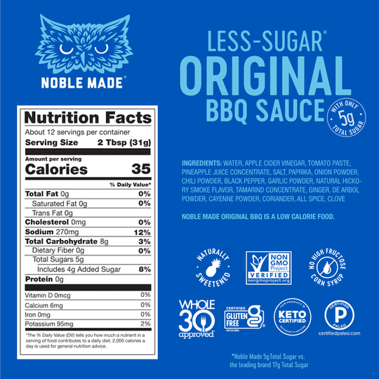 Less Sugar BBQ Sauce by Noble Made