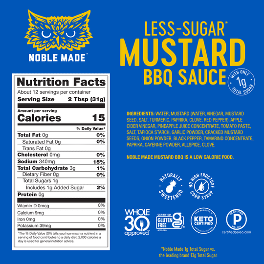 Less Sugar BBQ Sauce by Noble Made