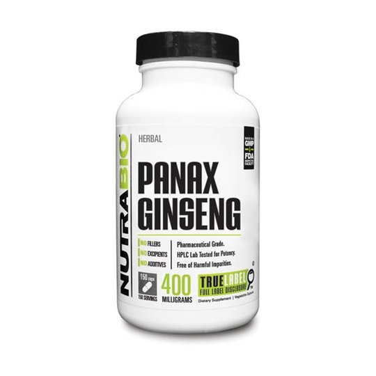 NutraBio Panax Ginseng 400mg (150 Caps)