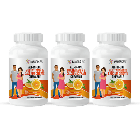 BariatricPal "ALL-IN-ONE" Chewable Multivitamin with Calcium Citrate & Iron - Orange (NEW!)