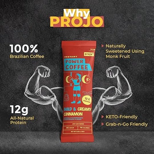 Projo* Instant Power Coffee with Protein - Grab and Go!