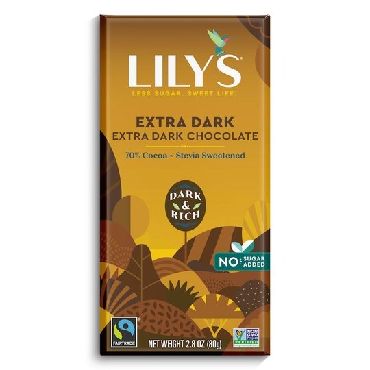 Lily's Sweets No Sugar Added 70% Extra Dark Chocolate Bars