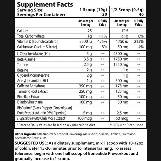 Boneafide Nutrition Preworkout