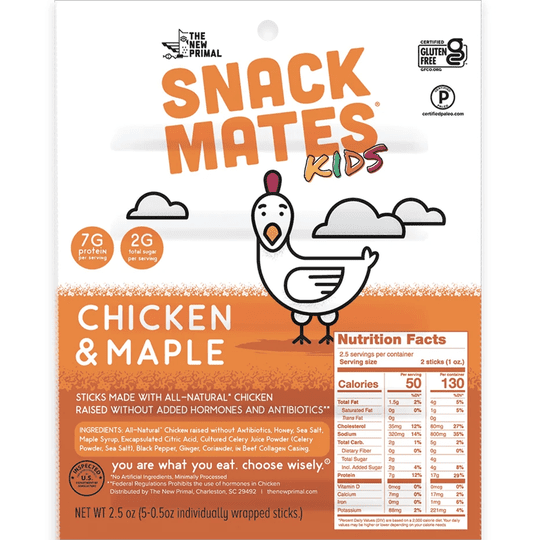 Snack Mates Meat Sticks (5 Mini Sticks) by The New Primal