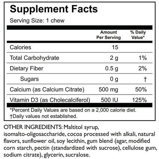 Celebrate Sugar-Free Calcium Citrate Soft Chews 500mg - Available in 12 Flavors!