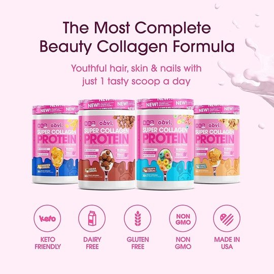 Super Collagen Protein Powder by Obvi - Cinnamon Cereal