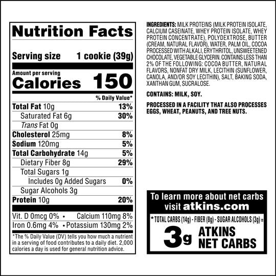 Atkins Nutritionals Snack Protein Cookies (4 cookies)