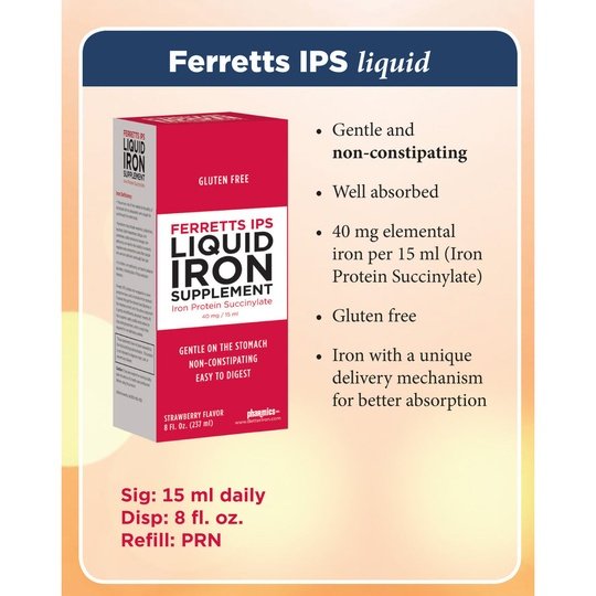 Ferretts IPS Iron (40mg) Supplement - Liquid (8oz)