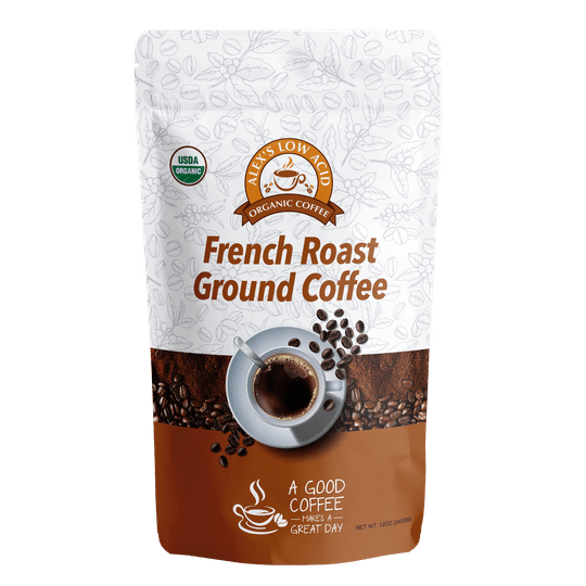 Alex's Low Acid Organic Coffee™ - French Roast Fresh Ground (12oz)