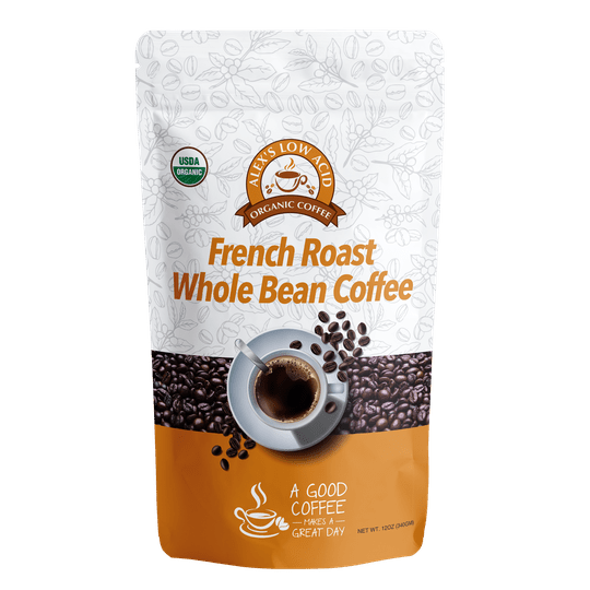 Alex's Low Acid Organic Coffee™ - French Roast Whole Bean (12oz)