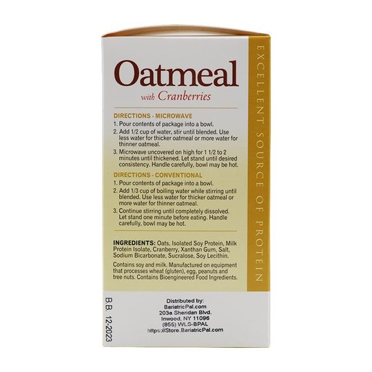 BariatricPal Hot Protein Breakfast - Cranberry Oatmeal