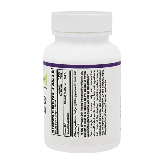 Vitamin D-3 125mcg (5000 IU) - Easy Swallow Vegetarian Softgels by BariatricPal