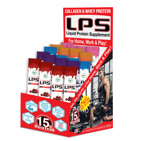 LPS Sugar Free® Collagen & Whey Liquid Protein Supplement by Nutritional Designs 1 oz Packets Variety Pack - 30 Count