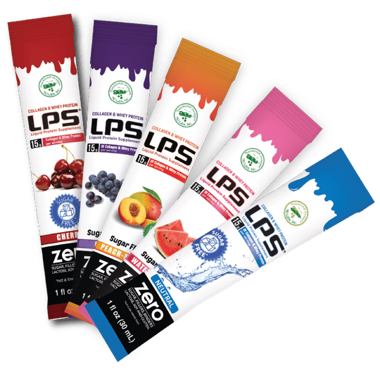 LPS Sugar Free® Collagen & Whey Liquid Protein Supplement by Nutritional Designs 1 oz Packets Variety Pack - 30 Count