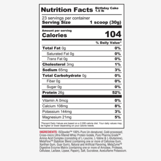 Metabolic Nutrition Iso Pwdr