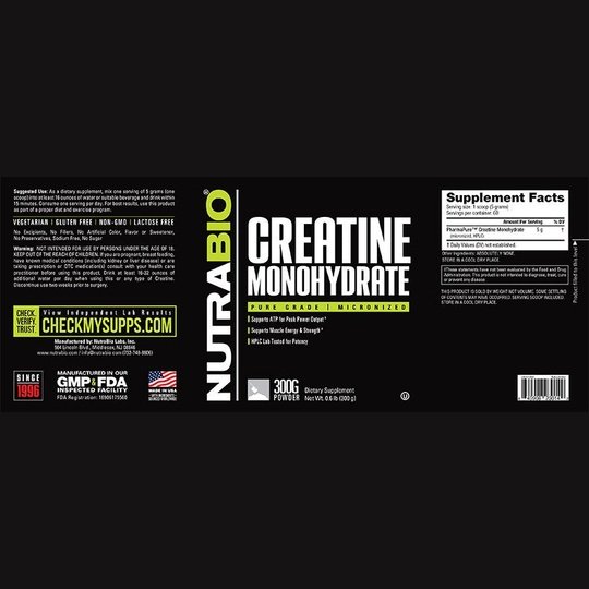 Nutrabio Creatine Monohydrate