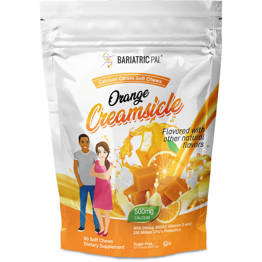 BariatricPal Sugar-Free Calcium Citrate Soft Chews 500mg with Probiotics - Orange Creamsicle