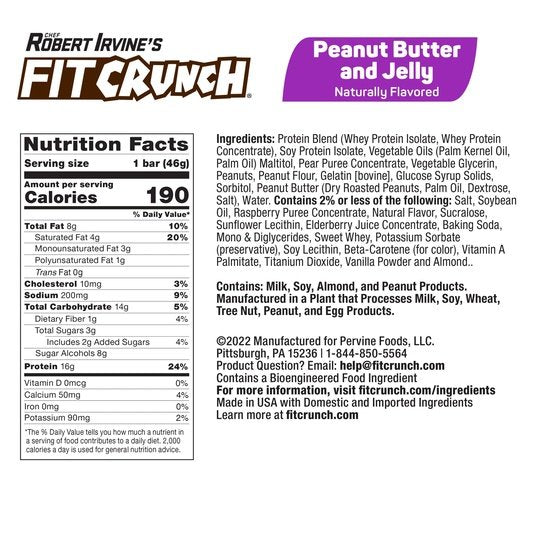 Robert Irvine's Fit Crunch Snack Size Whey Protein Baked Bar