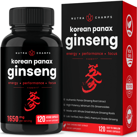 Korean Red Panax Ginseng Capsules by NutraChamps