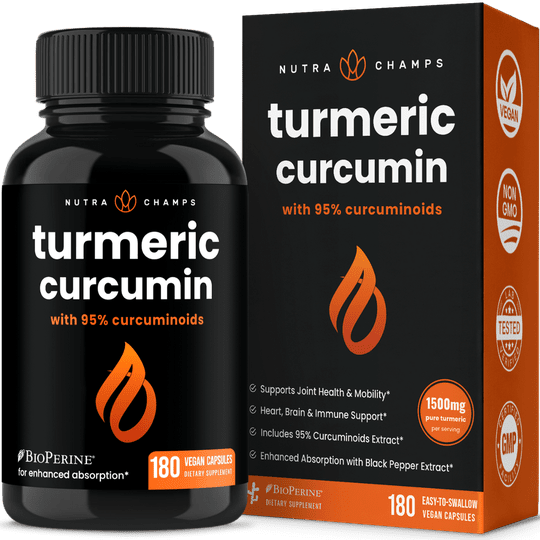 Turmeric Curcumin Capsules by NutraChamps, 180 capsules
