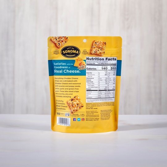 Sonoma Creamery Everything Cheddar Crisps 2.25 oz